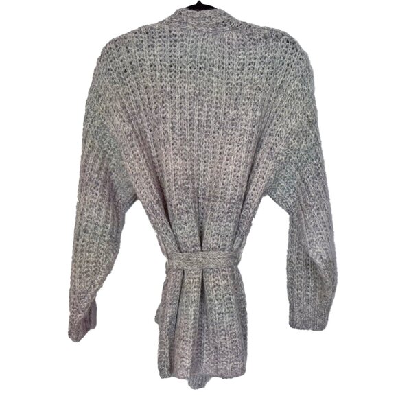 Vanessa Bruno Alpaca Blend Blue & Gray Chunky Belted Cardigan - Size S - Picture 3 of 5